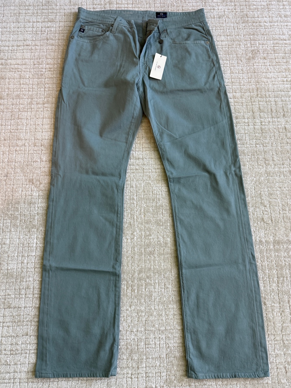 Ag Adriano Goldschmied Men’s Straight Jeans in Light Blue/Teal